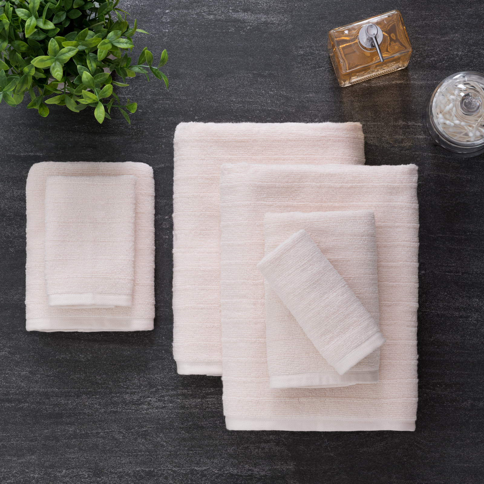 Iva 6-Piece Cotton Towel Set, Blush