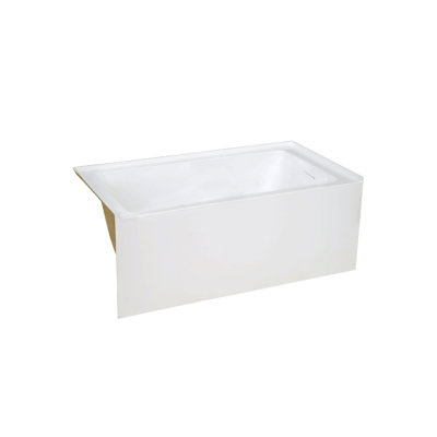 Voltaire 48 X 32 Skirted Right Drain Soaking Alcove Bathtub In Glossy White With Integrated Overflow, Drain Included