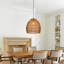 Natural Dome Rattan Pendant Light for Dining Room & Kitchen Island
