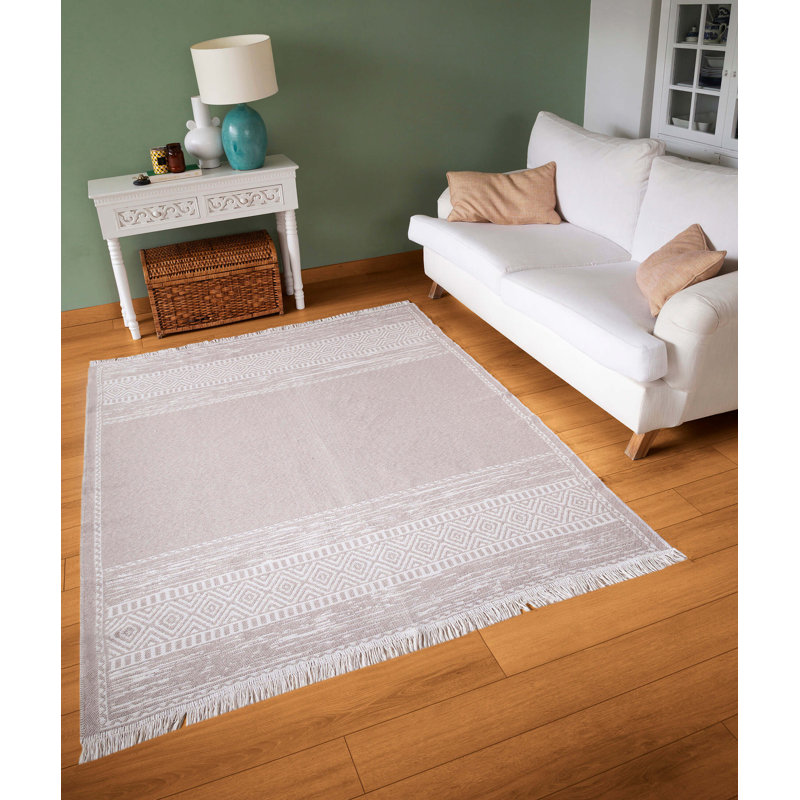 Rivard Cotton Striped Indoor Rug, Rectangle 2' x 3'4"