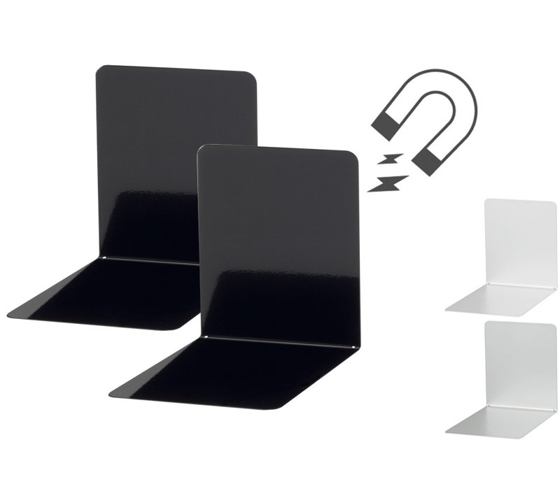 Modern & Contemporary Metal Non-Skid Bookend, Silver