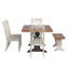 Ensemble de salle à manger à dessus en bois de chêne massif 78 po avec chaises en X Fortville - 7 pièces, table de base noir antique, chaises et banc de base blanc antique-422358281-422358282-422358276