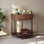 Console 31,5 "en bois massif, table de bout demi-lune unique avec 2 tiroirs de rangement et une tablette inférieure