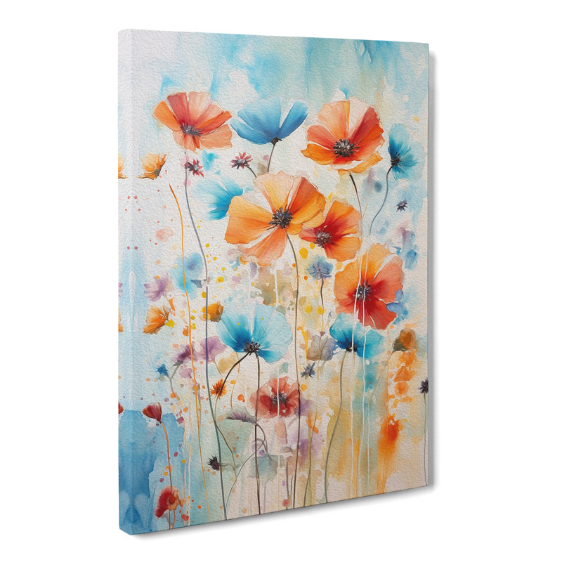 Wildflowers Gestural - Wrapped Canvas, 60cm H x 40cm W x 3cm D