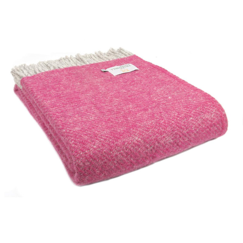 Lifestyle Boa Throw Blanket with Fringe, Pink