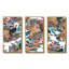 Boho Lucious Floras en orange et vert - ensemble d'art mural moderne sur toile encadrée 3-131751961-131751973