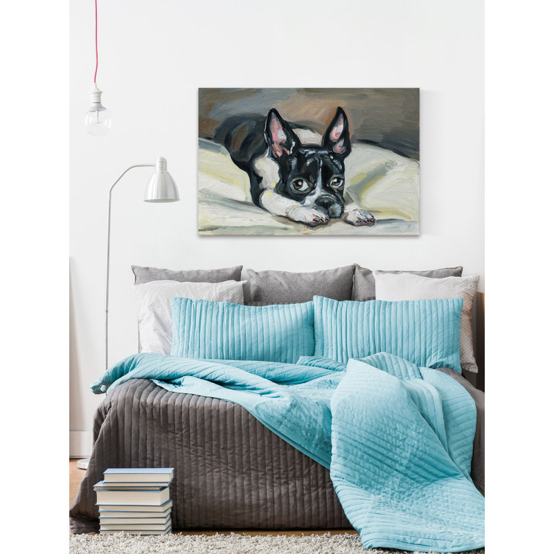 " Frenchie Eyes " by Eyre Tarney, 12" H x 18" W x 1.5" D