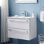 Ensemble de meuble-lavabo simple mural moderne 30 po avec lavabo en céramique Rachayl