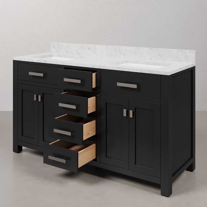 Ensemble de meuble-lavabo double 60 po Minnetrista, Espresso