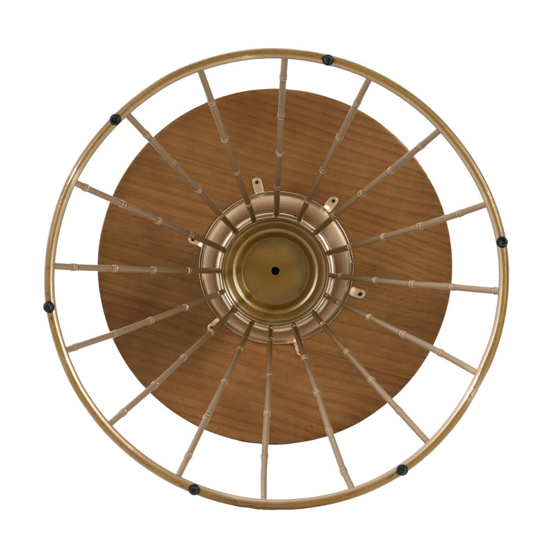 TABLE D'APPOINT HOLLE BORD ARROSÉ RÉTRO, GOLD ANTIQUE + COULEUR NATURELLE