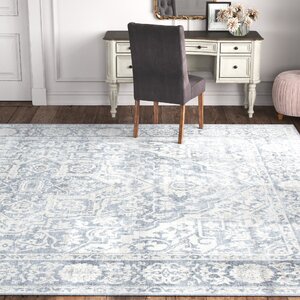 Amyrose Oriental Light Gray/Ivory Area Rug