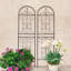 2 Pack Metal Garden Trellis Rustproof Trellis For Climbing Plants Outdoor Flower Support Black