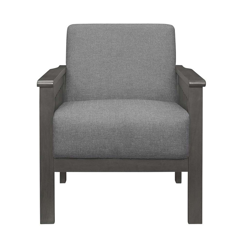 Upholstered Armchair, Gray Polyester