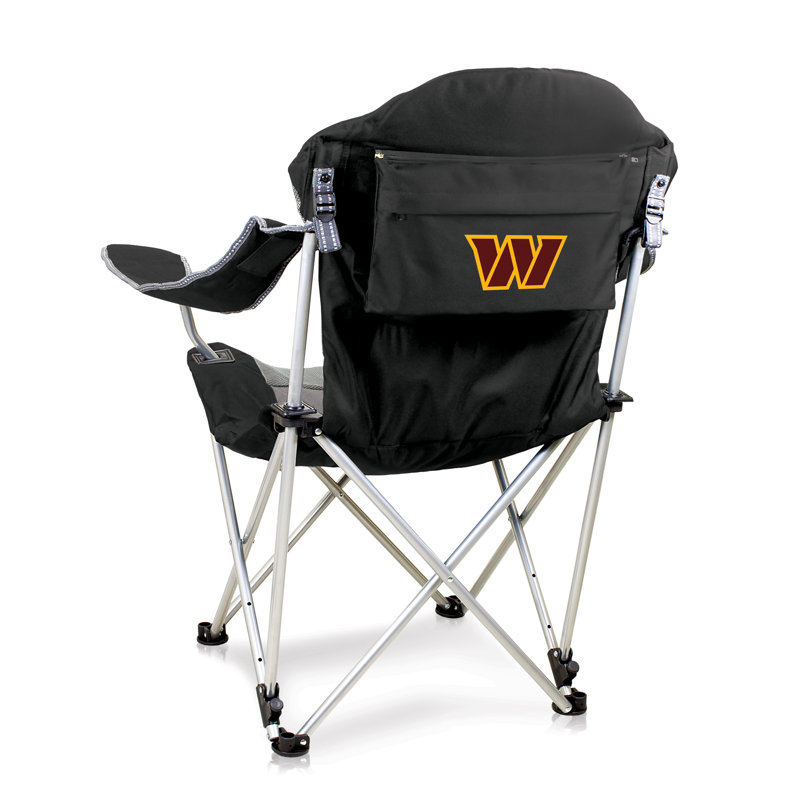 NFL Reclining Camp Chair, Black, Washington Commanders