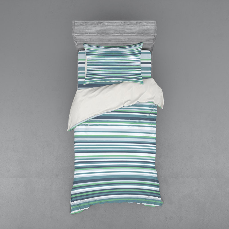 Ensemble de housse de couette campagnard en microfibre bleu sarcelle, Housse de couette simple + 6 pièces supplémentai