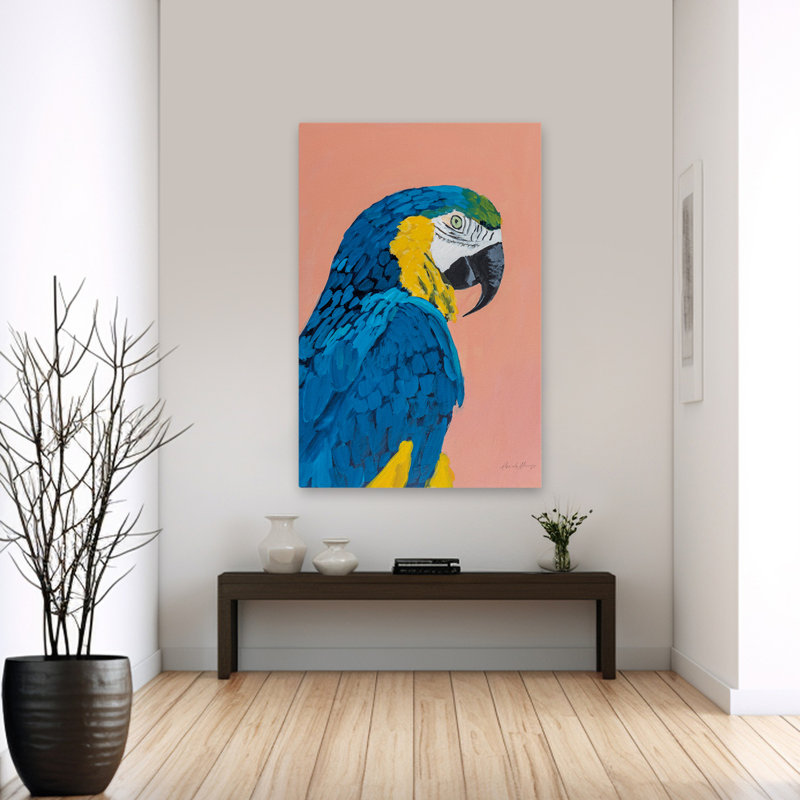 Blue And Gold Macaw - Animals Bird Black Blue, H 60 po x l 40 po