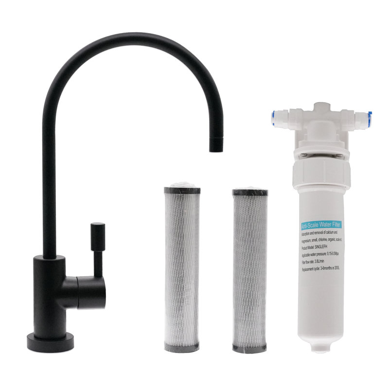 Westbrass Kitchen Faucet with Soap Dispenser, Matte Black