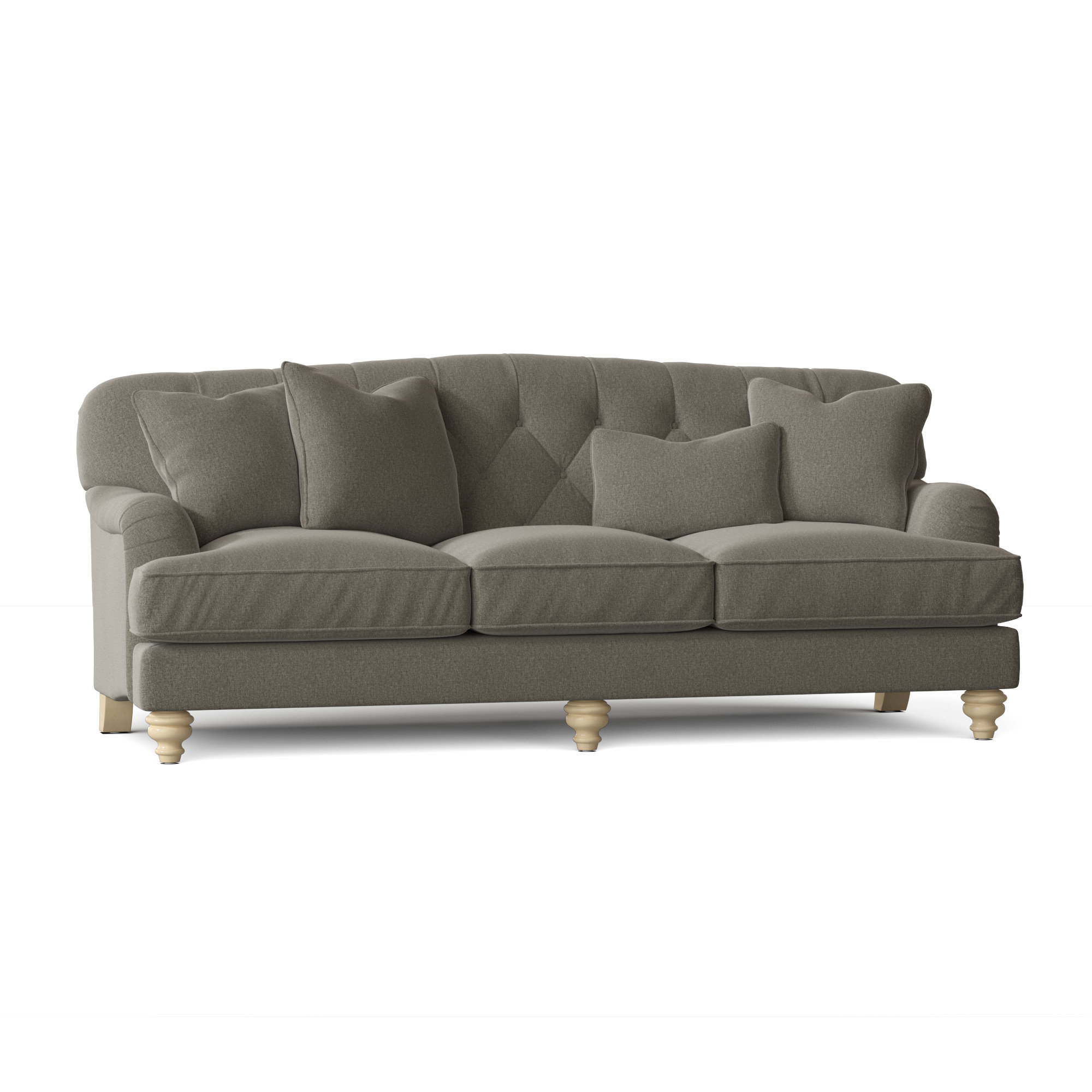 Sullivan 90'' Upholstered Sofa, Craftwood 16 Gray Performance Chenille, Linen, Yes