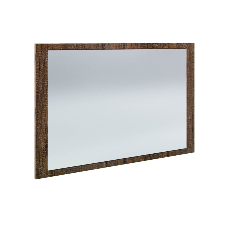 Trejo Glass Flat Mirror, 70cm H x 110cm W, Oak Antique