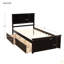 Lit plateforme avec rangement, 2 tiroirs avec roulettes, structure simple-587978811