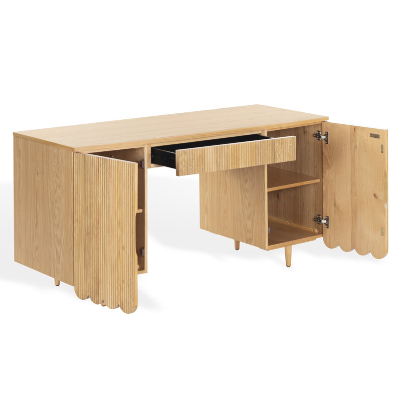 Kristy Fluted Wood Desk