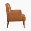 Chaise d'appoint Mid-Century 25,5 po Launda avec revêtement en similicuir, pieds en bois massif, ressorts en mousse