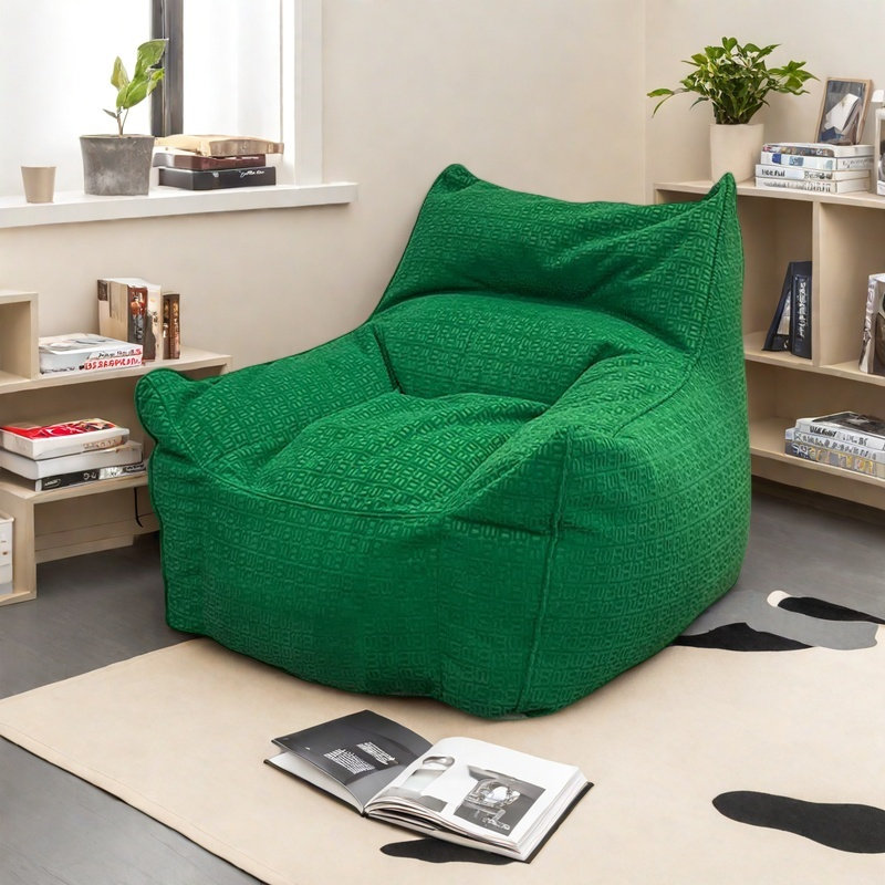 Retro Lazy Bean Bag Sofa, Green Polyester