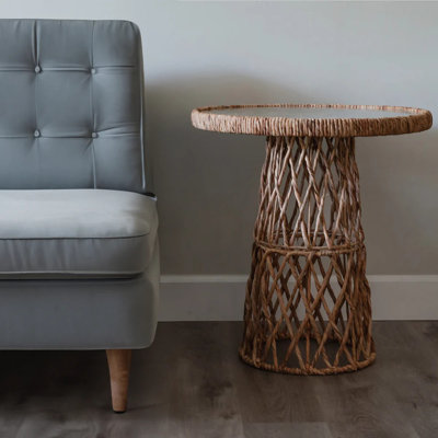 Table d'appoint géométrique circulaire avec plateau en verre trempé