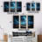 White And Blue Cosmic Space Landscape III - Space Planet Wall Art-558065882-558065881