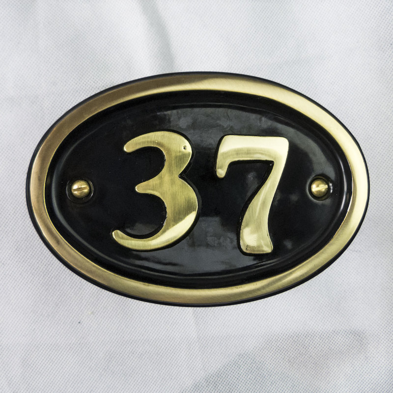 Tyrinia 10cm H Reflective Aluminum House Number, 37