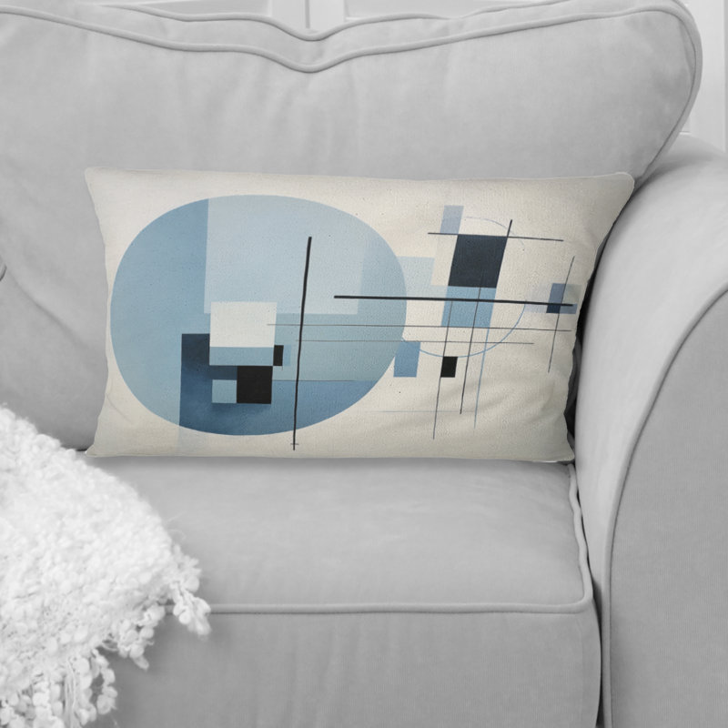 Coussin décoratif gris à motif géométrique I