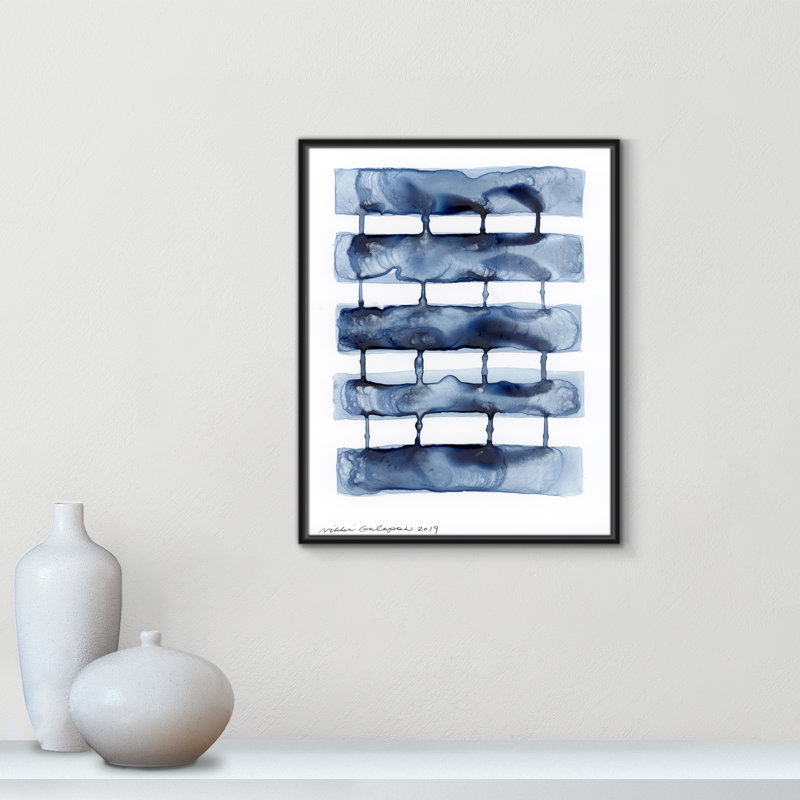 Gareth Stitched Together I by Nikki Galapon - Solid Wood Rectangle Print Single Piece Item on Canvas, Black Framed Canvas