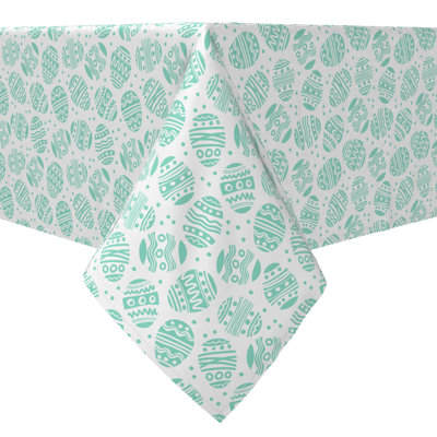 Fabric Textile Products, Inc. Rectangular Tablecloth, 100% Cotton, 60X120", Green Patterned Eggs