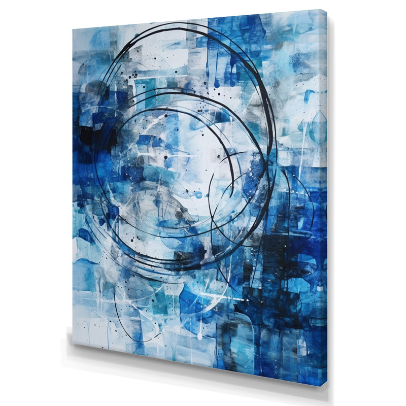 «Merryman Blue and Cream Shapes Unleashed», reproduction sur toile, H 20 po x l 12 po x P 1 po, Toile tendue