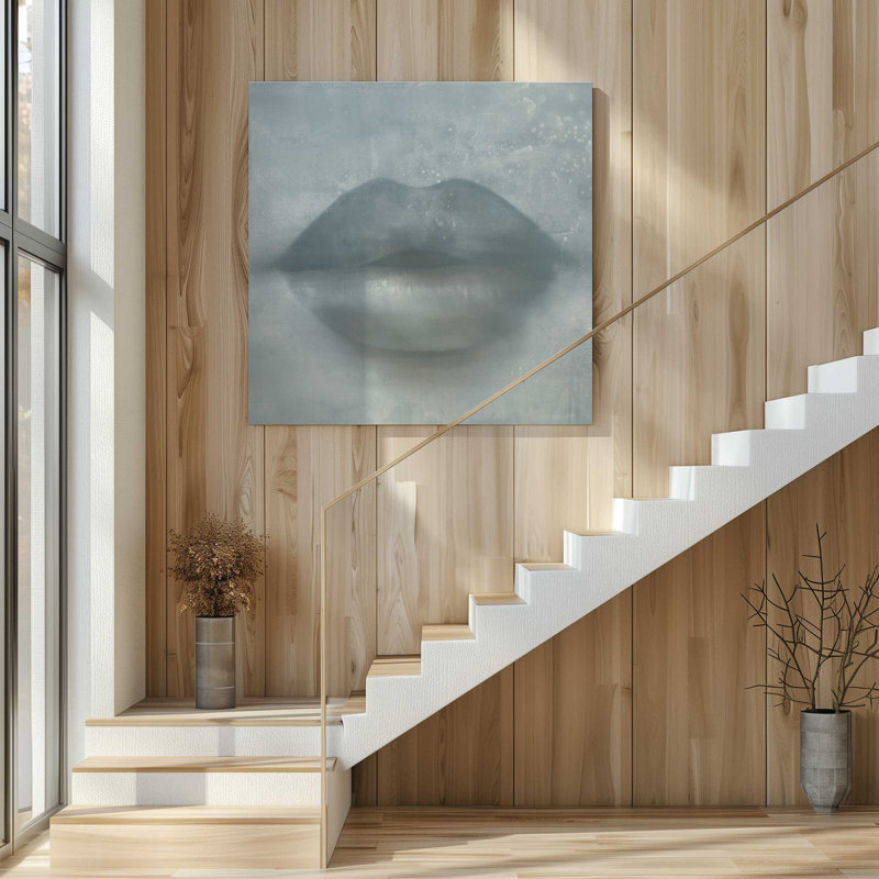«Whispered Kiss Blue», grande impression sur toile, H 48 po x l 48 po