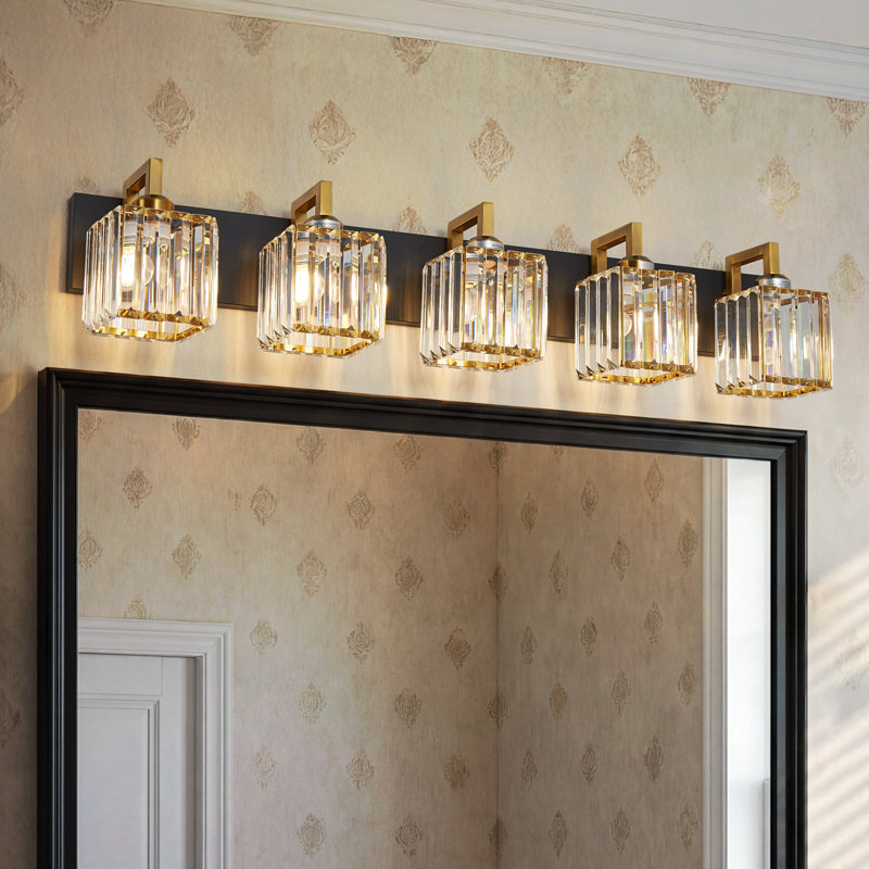 Kyneisha Vanity Light, Black/Gold, 5 Lights