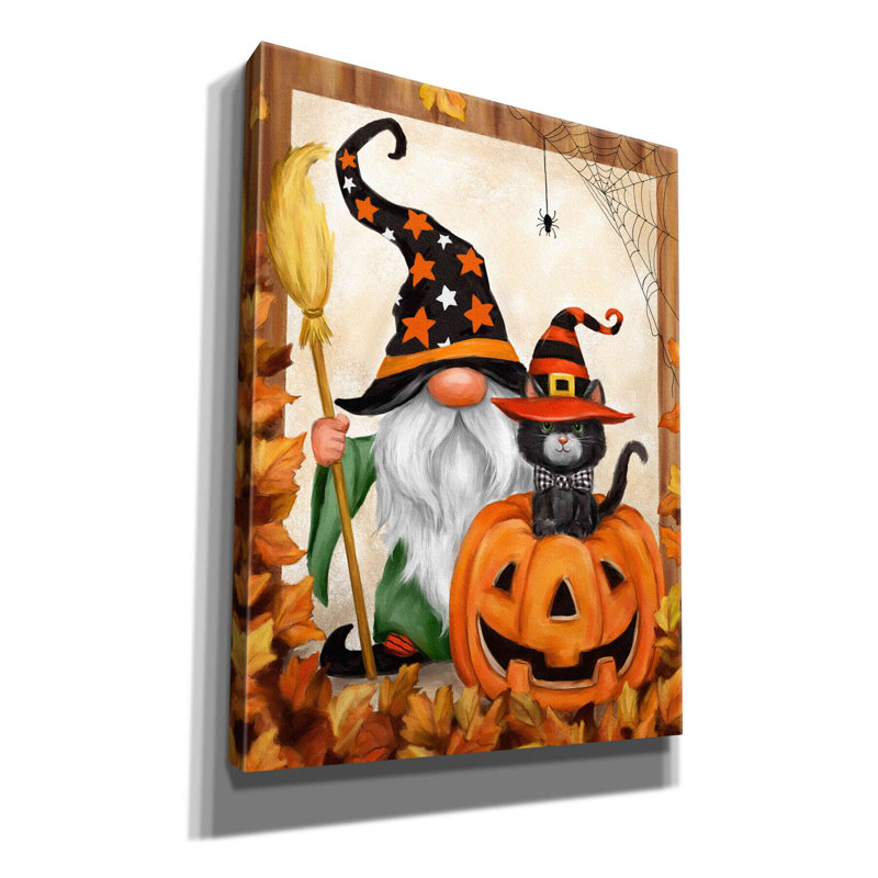 «Halloween Gnome» par Makiko, art mural sur toile, H 16 po x l 12 po x P 0,75 po