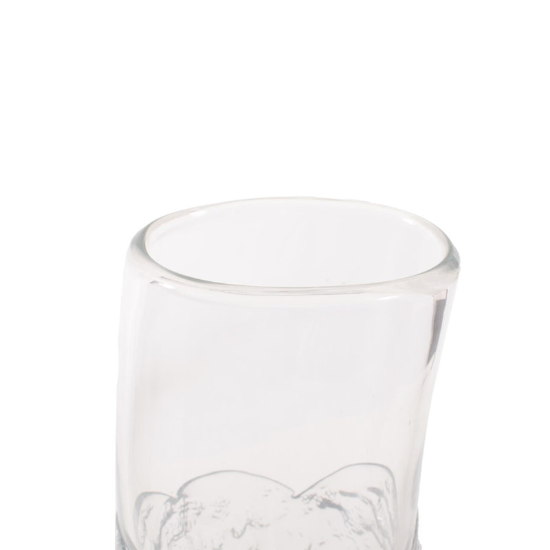 Portage Ice Clear Abstract Glass Vase- Tall, 13.5" H x 8.5" W x 6" D