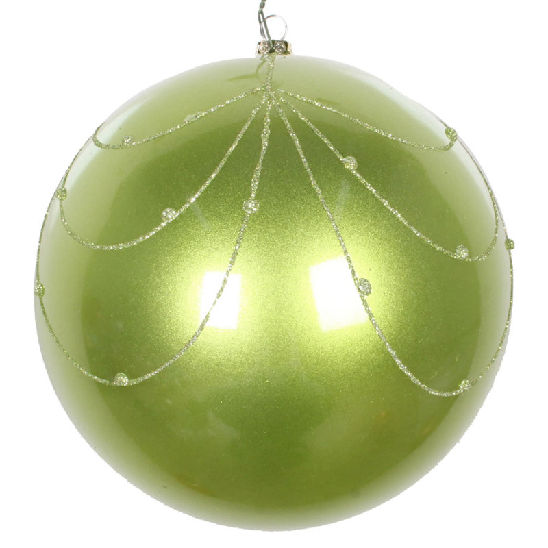 Ornement de rideau en forme de bonbon céladon 6 po avec accents scintillants The Holiday Aisle®, 3 par sac
