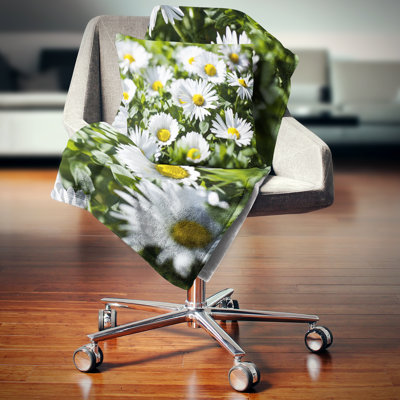Spring Background with White Flowers - Floral Printed Pillow