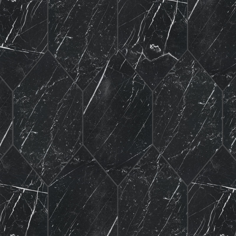 Timeless Hex Marquina 7 x13 Porcelain Marble Look Wall & Floor Tile