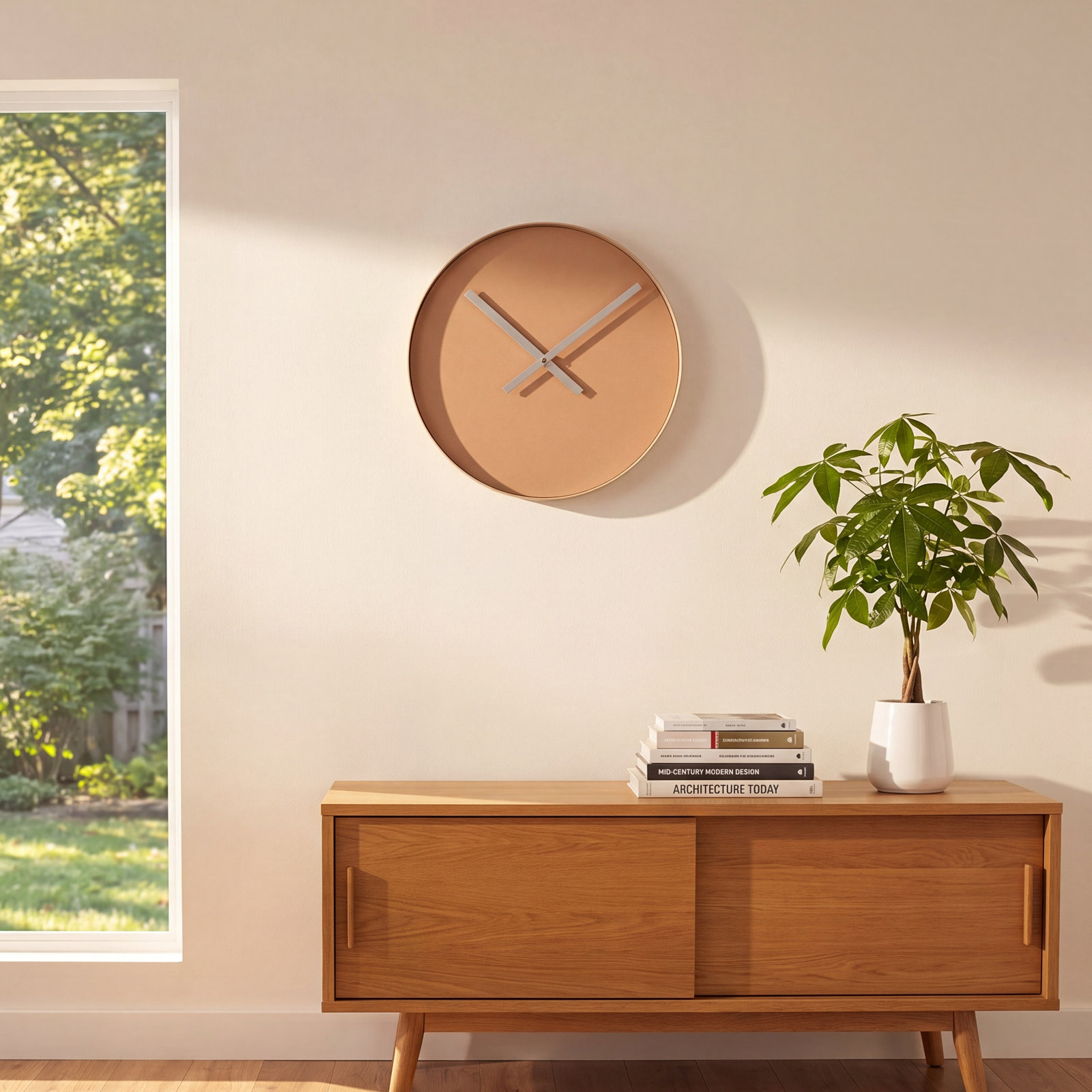 Rim Wall Clock, Large, Indian Tan