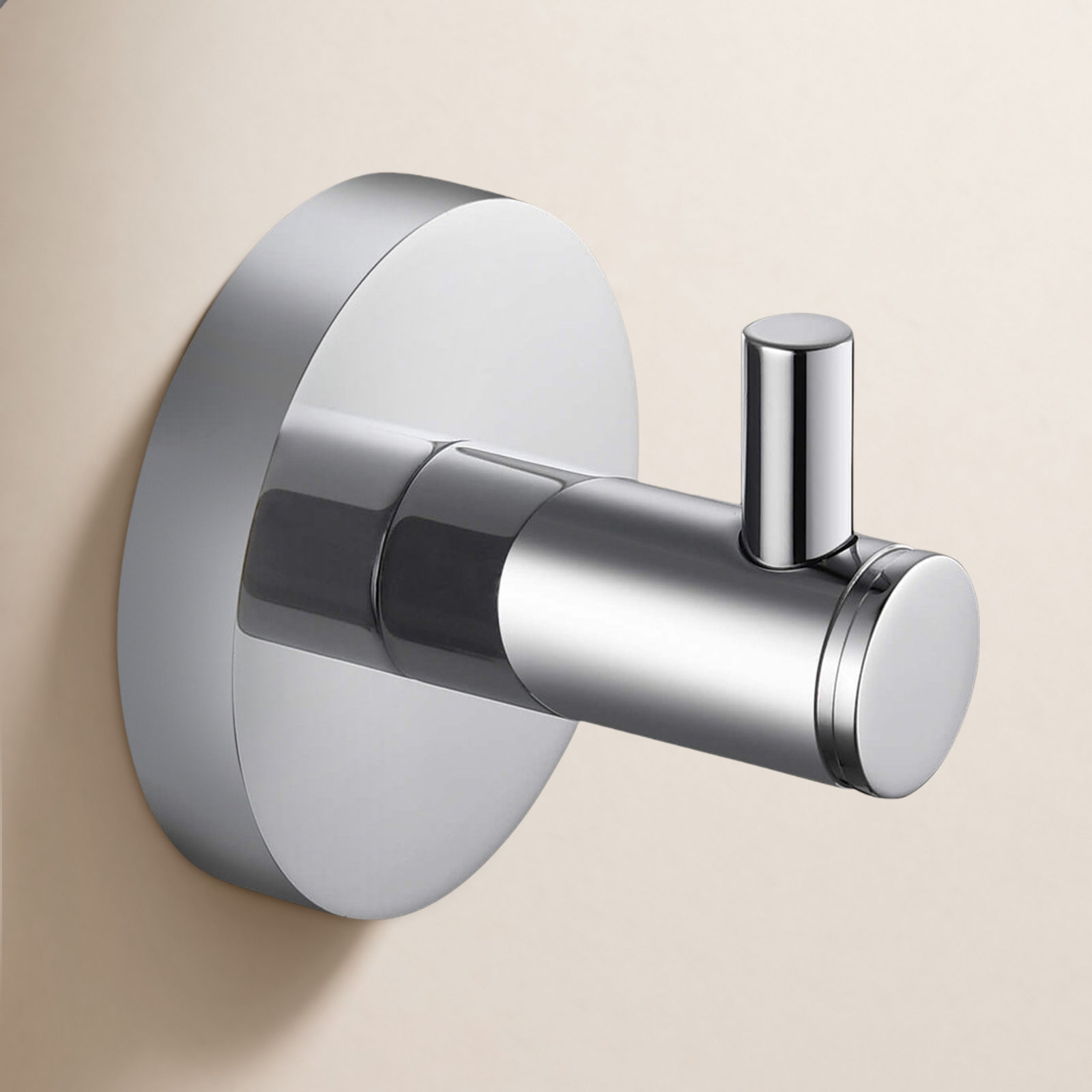Circular Wall-Mounted Towel Hook, Chrome