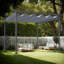 Pergola rétractable en acier de 11,5 pi x 11,5 pi avec auvent de protection contre les rayons UV, parfaite pour les terrasses et les barbecues