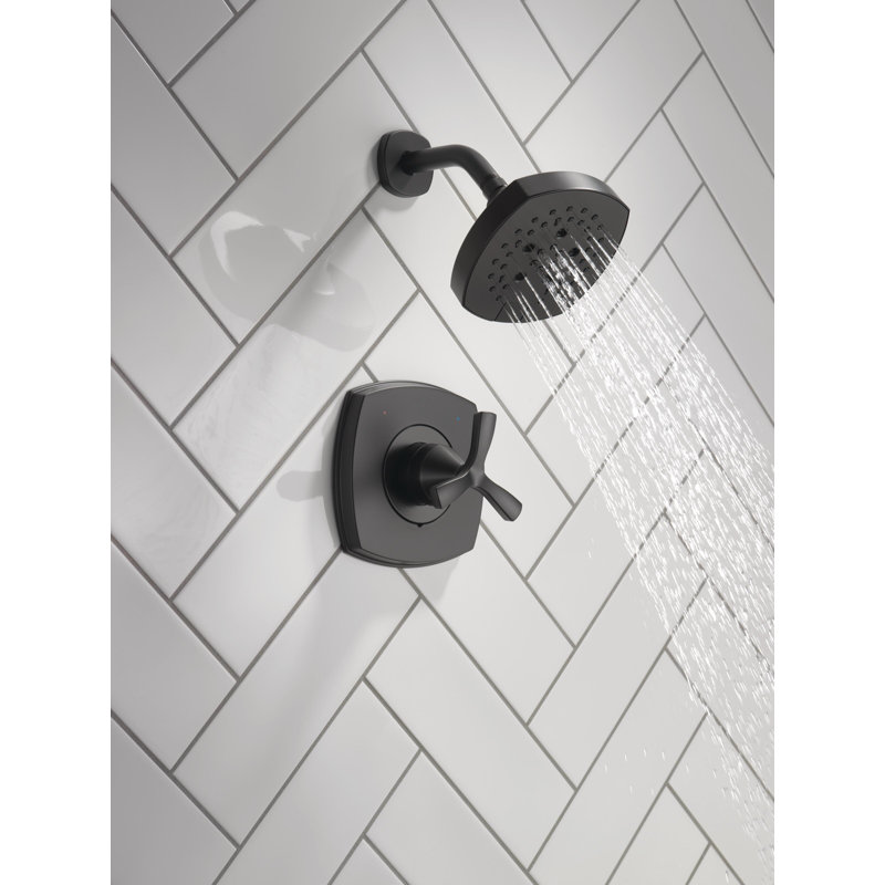 Garniture de robinet de douche avec inverseur et moniteur Stryke 14 Series, Noir