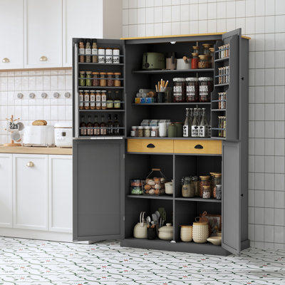 Extra-Wide Pantry with Door Shelves, Drawers & Adjustable Shelves