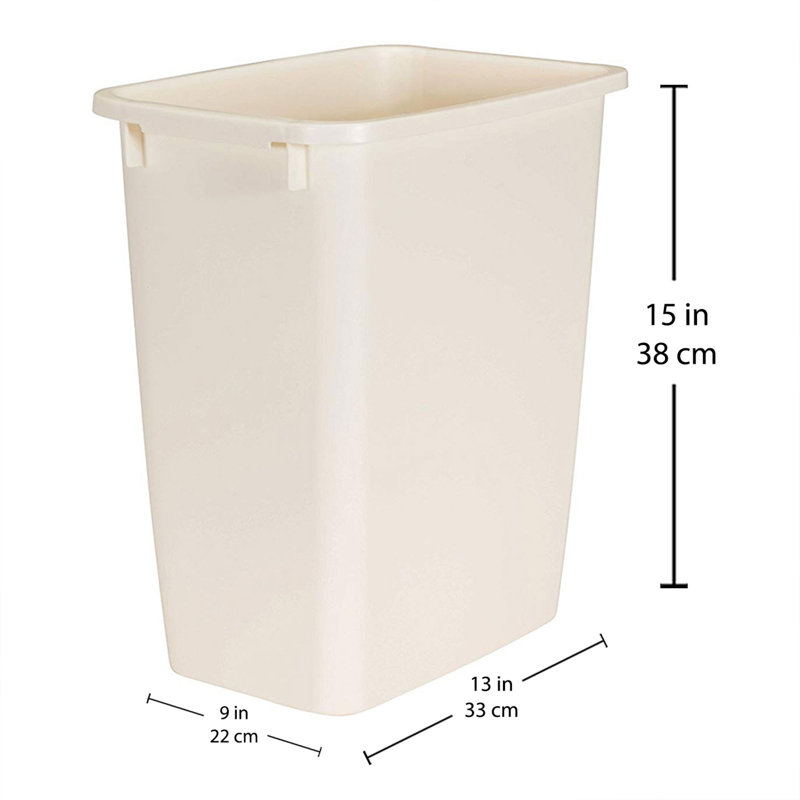 Rubbermaid 21-Quart Rectangular Kitchen Wastebasket Trash Can in Bisque
