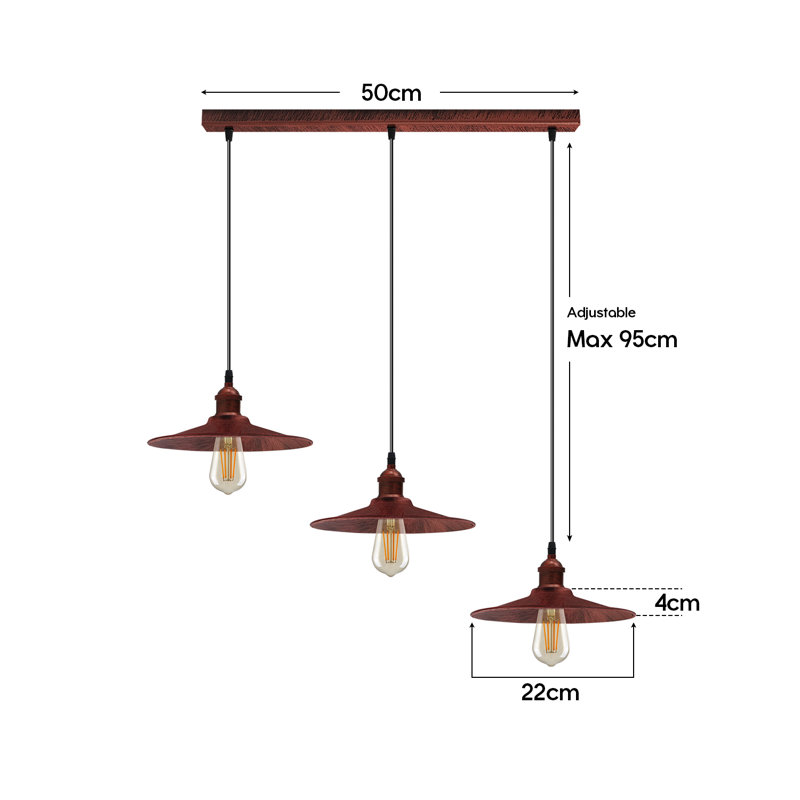 Tripp 1 - Light Rustic Red Kitchen Island Pendant, No