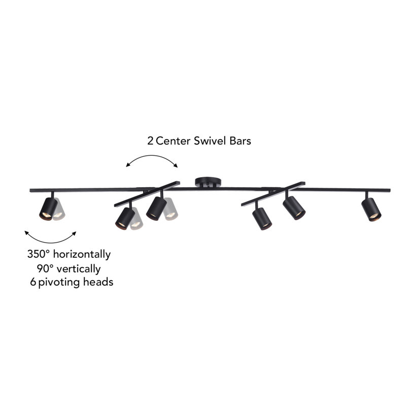 64.25'' 6 -Light Fixed Track Track Kit with Dimmable and Adjustable Head