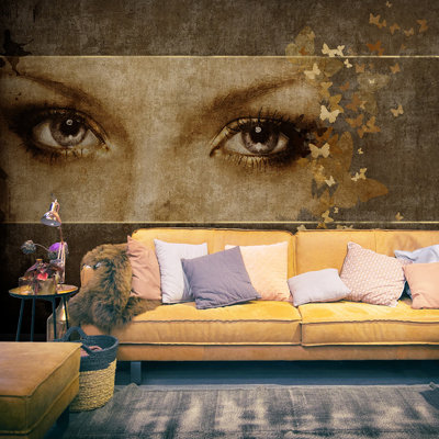 Woman and Butterflies 1.54m x 200cm Wallpaper